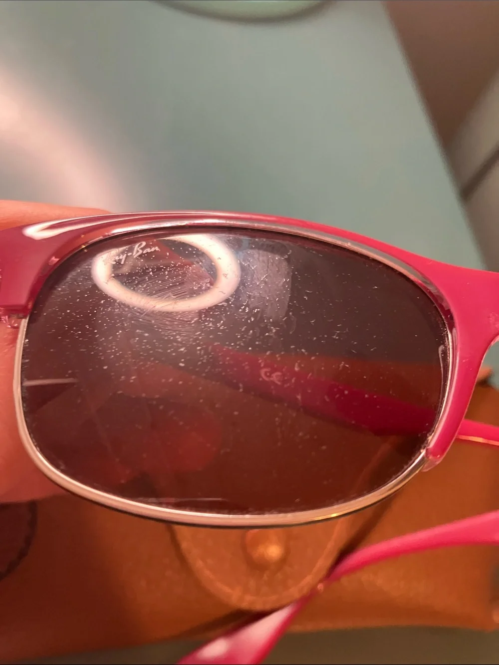 Magenta Pink Ray-ban sunglasses with classic case scratched need new lenses